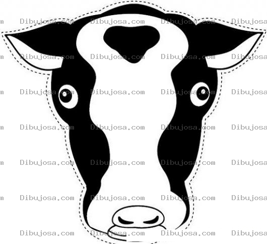 Dibujo para colorear Cara De Vaca Para Recortar Pintar Y Colorear