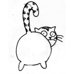 Dibujo para colorear Dibujo De Gato Mostrando El Trasero Para Pintar Y Colorear