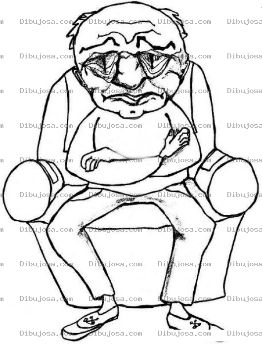 Dibujo para colorear Dibujo De Viejito Sentado En Un Sillon Para Pintar Y Colorear Abuelito Ancianito En Un Sofa