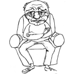 Dibujo para colorear Dibujo De Viejito Sentado En Un Sillon Para Pintar Y Colorear Abuelito Ancianito En Un Sofa