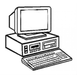 Dibujo para colorear Dibujo De Computadora IBM XTpara Pintar Y Colorear
