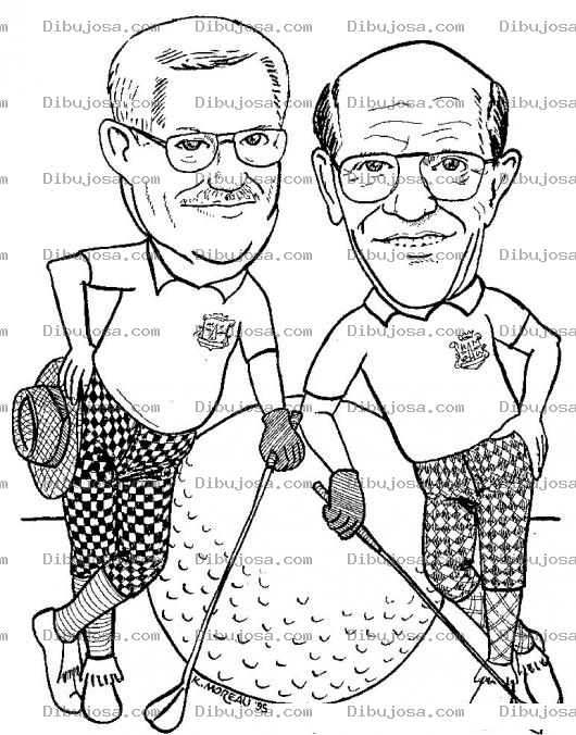 Dibujo para colorear Dibujo De Viejos Golfistas Para Pintar Y Colorear