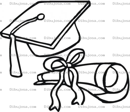 Dibujo para colorear Dibujo De Birrete Y Diploma De Graduacion Para Pintar Y Colorear