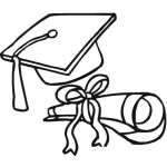 Dibujo para colorear Dibujo De Birrete Y Diploma De Graduacion Para Pintar Y Colorear
