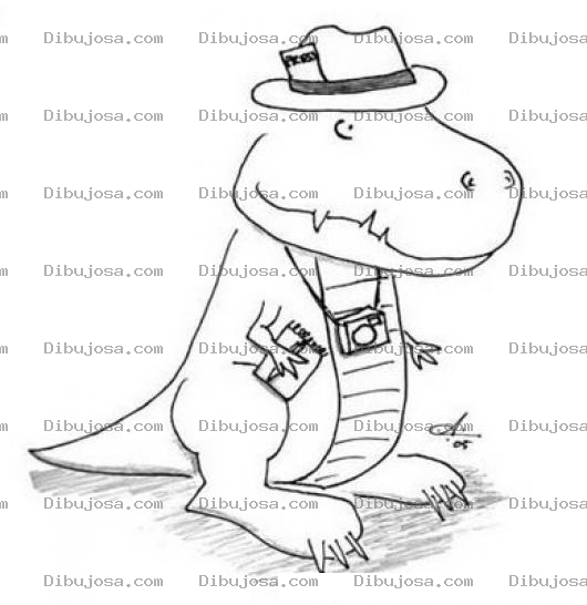 Dibujo para colorear Dibujo De Dinosauro Reportero Y Fotografo Para Pintar Y Colorear