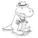 Dibujo para colorear Dibujo De Dinosauro Reportero Y Fotografo Para Pintar Y Colorear