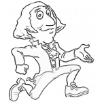 Dibujo para colorear Dibujo De George Washington Corriendo Para Pintar Y Colorear