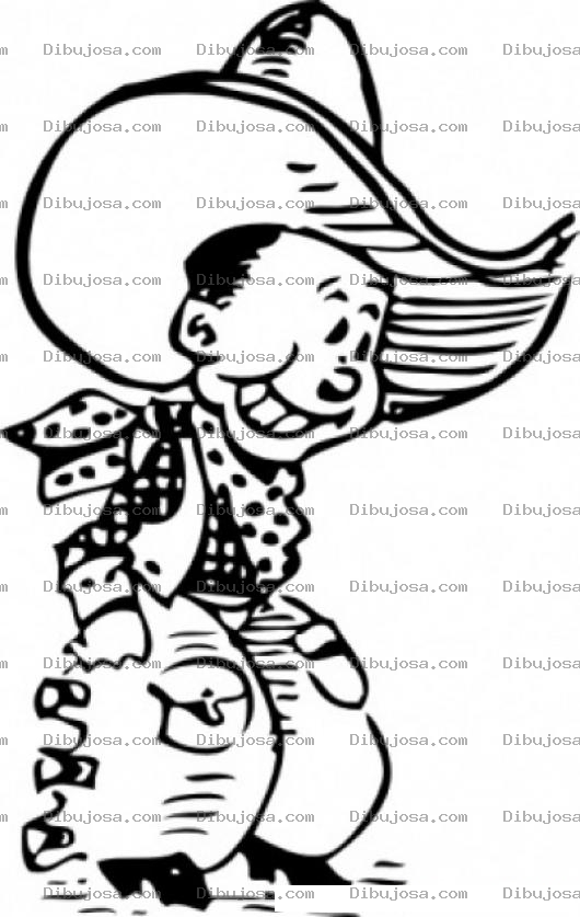 Dibujo para colorear Nino Vaquero Para Pintar Y Colorear