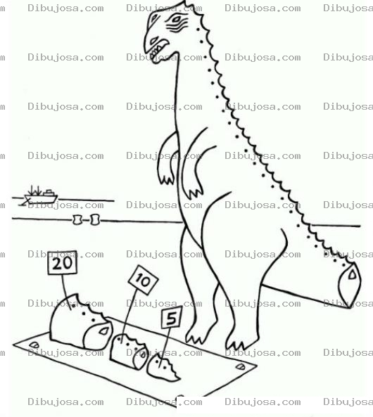 Dibujo para colorear Dibujo De Dinosauro Endeudado Vendiendo Su Cola Por Pedazos Para Pintar Y Colorear
