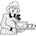 Dibujo para colorear Dibujo De Abuelita Sirviendo El Te Para Pintar Y Colorear