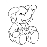 Dibujo para colorear Dibujo De Bebe Elefante Con Oberol Para Pintar Y Colorear