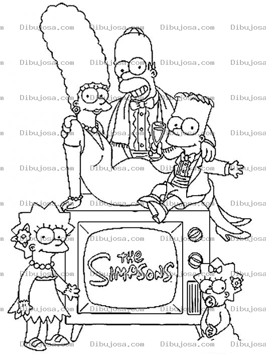 Dibujo para colorear Dibujo De La Familia Simpson Para Pintar Y Colorear A Los Simpsons
