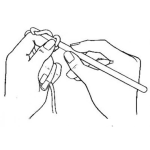 Dibujo para colorear Dibujo De Manos Tejiendo Con Quilting Para Pintar Y Colorear Aguja De Cuilting