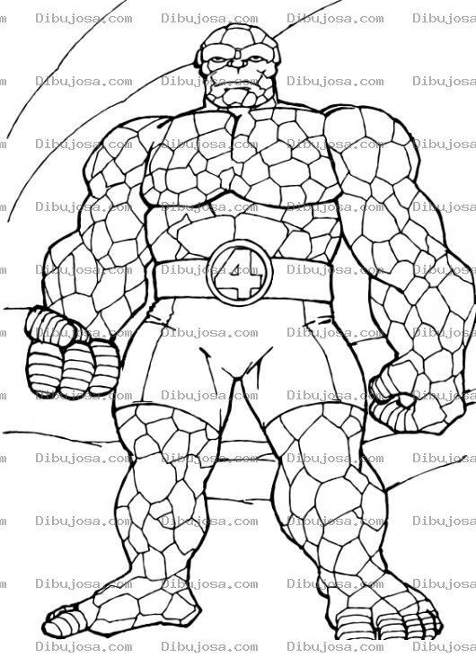 Dibujo para colorear Dibujo De La Mole De Los Super 4 Para Pintar Y Colorear Al Hombre De Piedra