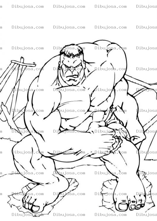 Dibujo para colorear Colorear A Hulk El Hombre Verde
