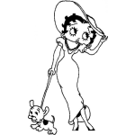 Dibujo para colorear Betty Boop Paseando A Un Perrito Para Pintar Y Colorear A Bettyboop Betibup