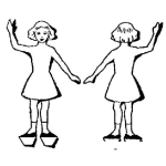 Dibujo para colorear Dibujo De Nina En Vestido Para Imprimir Recortar Y Colorear De Frente Y Por Detras