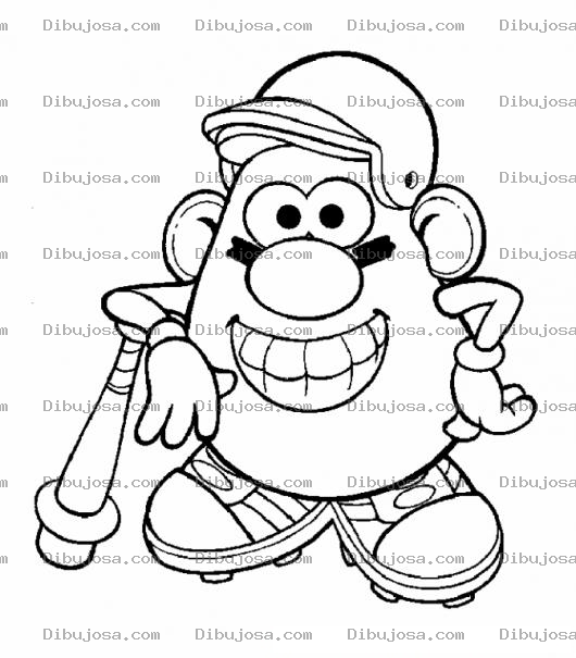 Dibujo para colorear Dibujo De Mister Papa Vestido De Beisbolista Con Traje De Baseball Para Colorear