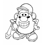 Dibujo para colorear Dibujo De Mister Papa Vestido De Beisbolista Con Traje De Baseball Para Colorear