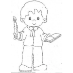 Dibujo para colorear Dibujo De Nino En Su Primera Comunion Para Pintar Y Colorear