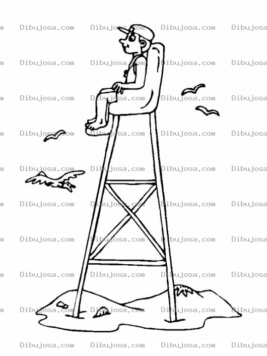 Dibujo para colorear Torre De Salvavidas Para Pintar Y Colorear