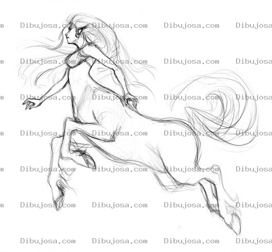 Dibujo para colorear Dibujo De Mujer Centauro Para Pintar Y Colorear Centaura