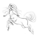 Dibujo para colorear Dibujo De Mujer Centauro Para Pintar Y Colorear Centaura