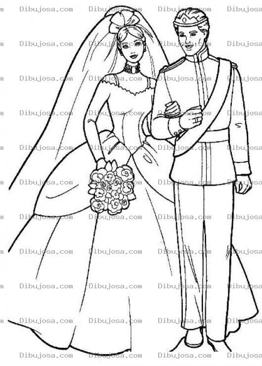 Dibujo para colorear Dibujo De Boda Real Para Pintar Y Colorear Casamiento De Princesa Con Principe