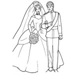 Dibujo para colorear Dibujo De Boda Real Para Pintar Y Colorear Casamiento De Princesa Con Principe