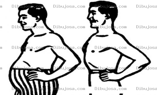 Dibujo para colorear Dibujo De Antes Y Despues De Hombfe Gordo Y Despues Delgado Y Atletico Para Pintar Y Colorear