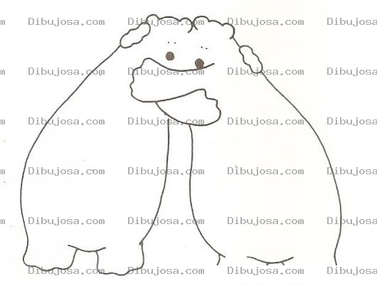 Dibujo para colorear Dibujo De Abrazo De Oso Para Pintar Y Colorear Osos Dandose Un Abrazo