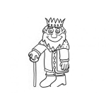 Dibujo para colorear Dibujo De Rey Viejito Con Baston Para Pintar Y Colorear