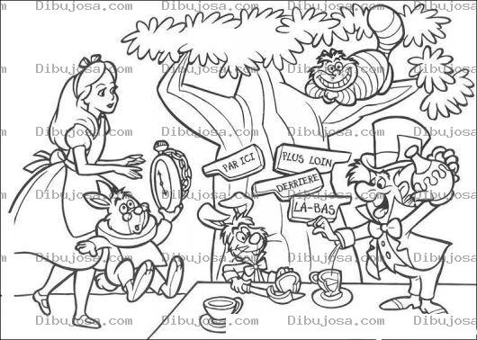 Dibujo para colorear Dibujo De Alicia En El Pais De Las Maravillas Para Pintar Y Colorear