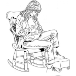 Dibujo para colorear Dibujo De Madre Dando De Mamar A Su Bebe Para Pintar Y Colorear Leche Materna