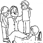 Dibujo para colorear Dibujo De Papa Compartiendo Con Sus Hijos Para Pintar Y Colorear