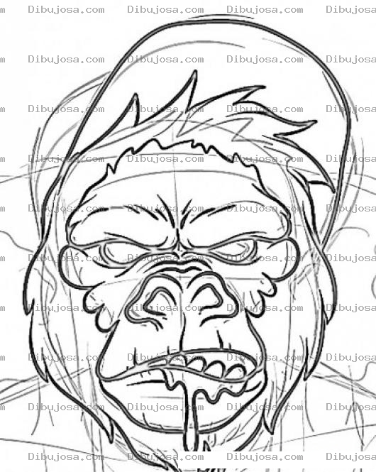 Dibujo para colorear Gorila Con Cachucha Para Pintar Y Colorear