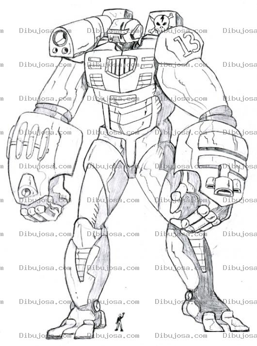 Dibujo para colorear Robot De Manos Grandes Para Pintar Y Colorear