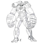 Dibujo para colorear Robot De Manos Grandes Para Pintar Y Colorear