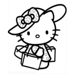 Dibujo para colorear Hello Kitty De Viaje Para Pintar Y Colorear A Hellokitty De Shopping Haciendo Compras En Miami