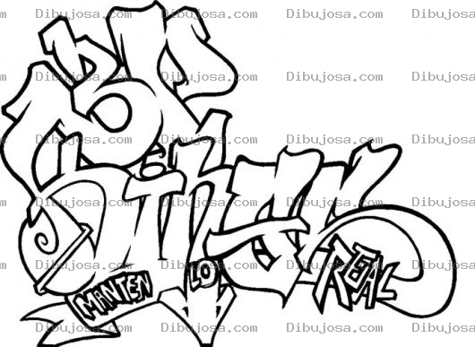 Dibujo para colorear Dibujo De Grafiti Letras De Cholo Para Pintar Y Colorear Graffitti En La Pared