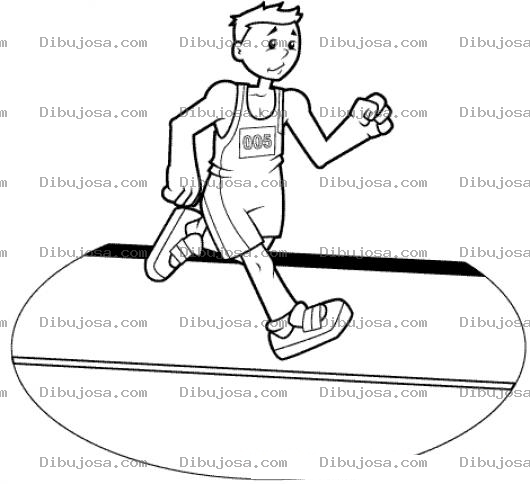 Dibujo para colorear Dibujo De Maratonista Corriendo Para Pintar Y Colorear Chico Corriendo Una Marathon