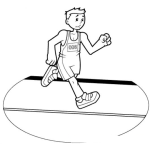 Dibujo para colorear Dibujo De Maratonista Corriendo Para Pintar Y Colorear Chico Corriendo Una Marathon