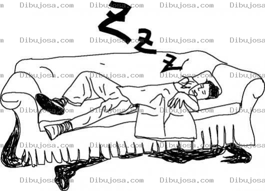 Dibujo para colorear Chico Curmiendo En El Sofa Para Pintar Y Colorear