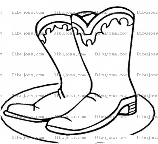 Dibujo para colorear Botas Vaqueras Para Pintar Y Colorear Botas Rango