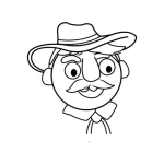 Dibujo para colorear Dibujo De Cara De Campesino Con Sombrero Para Pintar Y Colorear