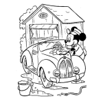 Dibujo para colorear Dibujo De Mikey Mouse Lavando Su Automovil