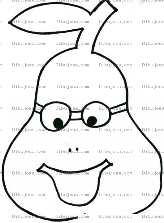 Dibujo para colorear Pera Ninja Para Pintar Y Colorear