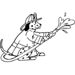 Dibujo para colorear Perro Bombero Para Pintar Y Colorear Perrito Apagando El Fuero Perrobombero