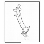 Dibujo para colorear Pintar Perro salchica en bicicleta