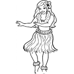 Dibujo para colorear Dibujo De Chica De Hawaii Para Pintar Y Colorear Mujer Bailando Aloja Allohawaii